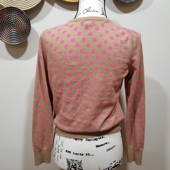 LANDS' END Cardigan Color Tan With Pink, SIZE S.. - Picture 3 of 15